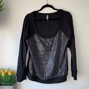 Xhilaration sequin scoop neck sweater size XL